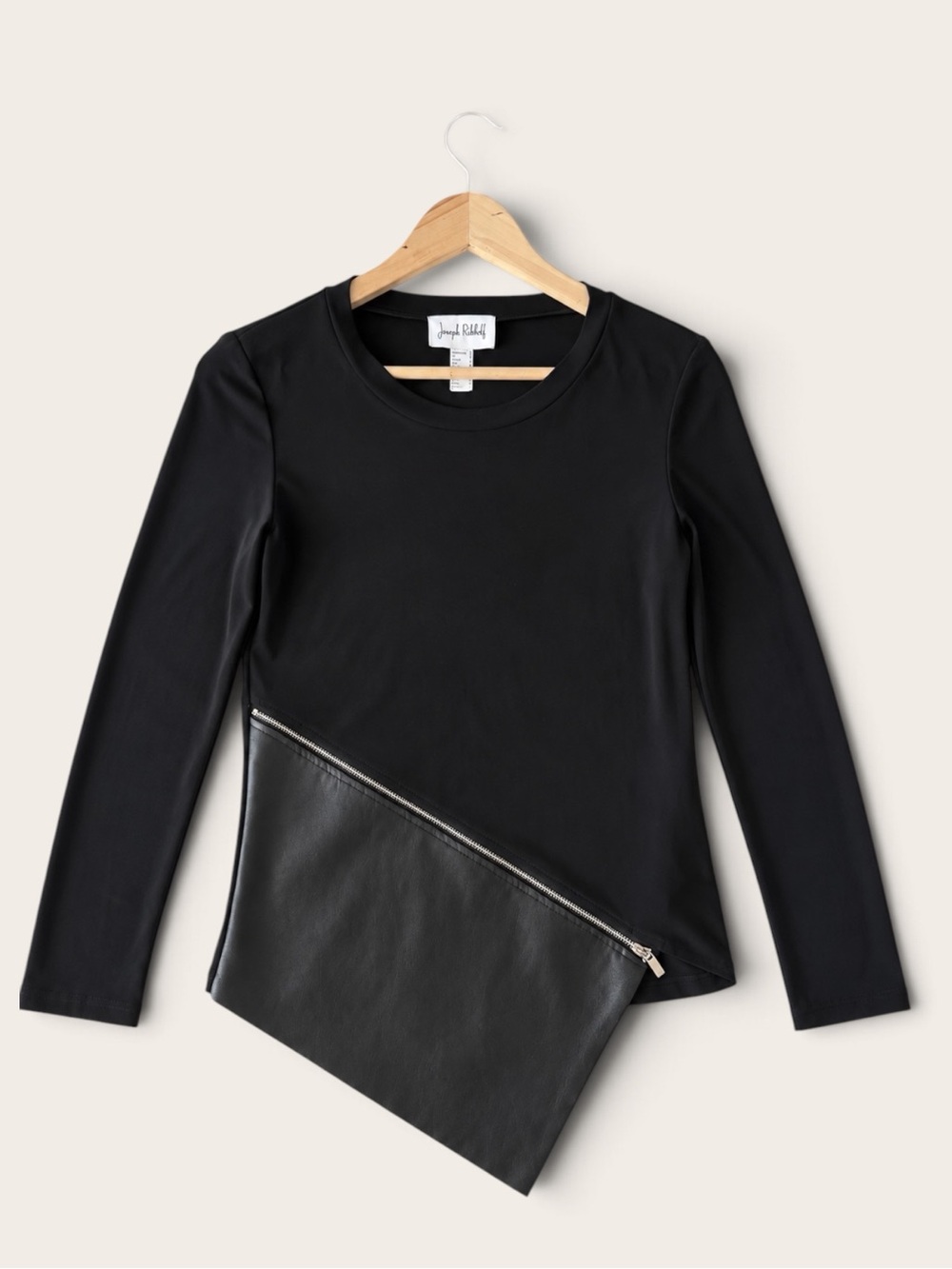 Joseph Ribkoff Asymmetrical Black Long Sleeve Size 4
